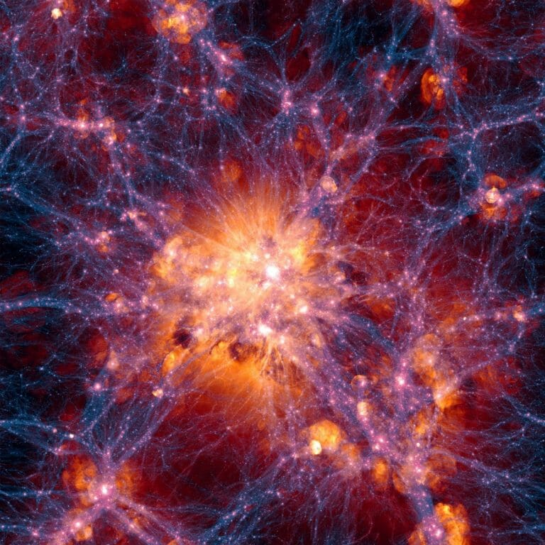 宇宙の大規模構造の想像図