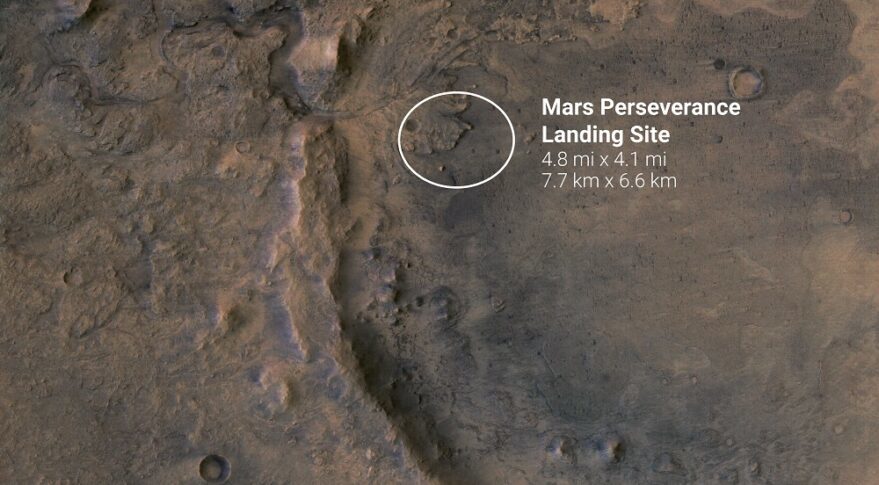 火星のジェゼロクレーターに着陸