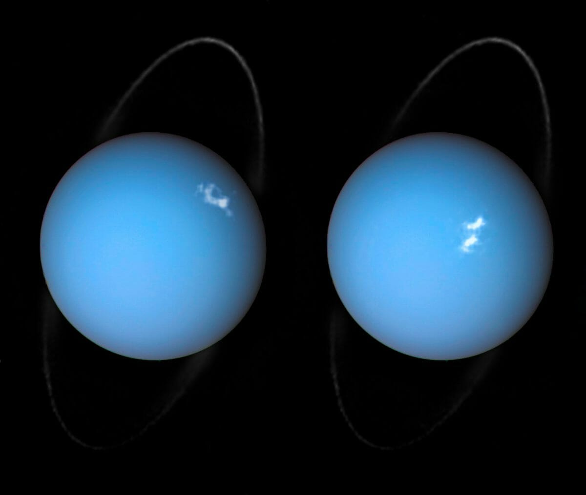 天王星no環とオーロラ