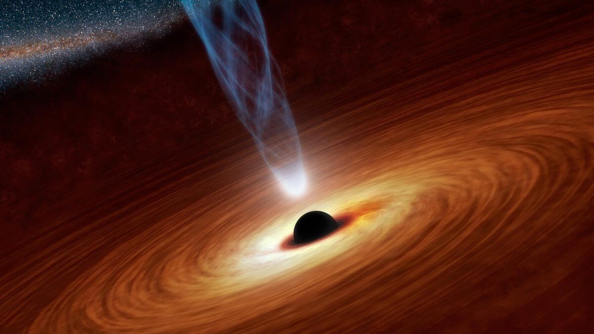 超大質量ブラックホールを描いた想像図