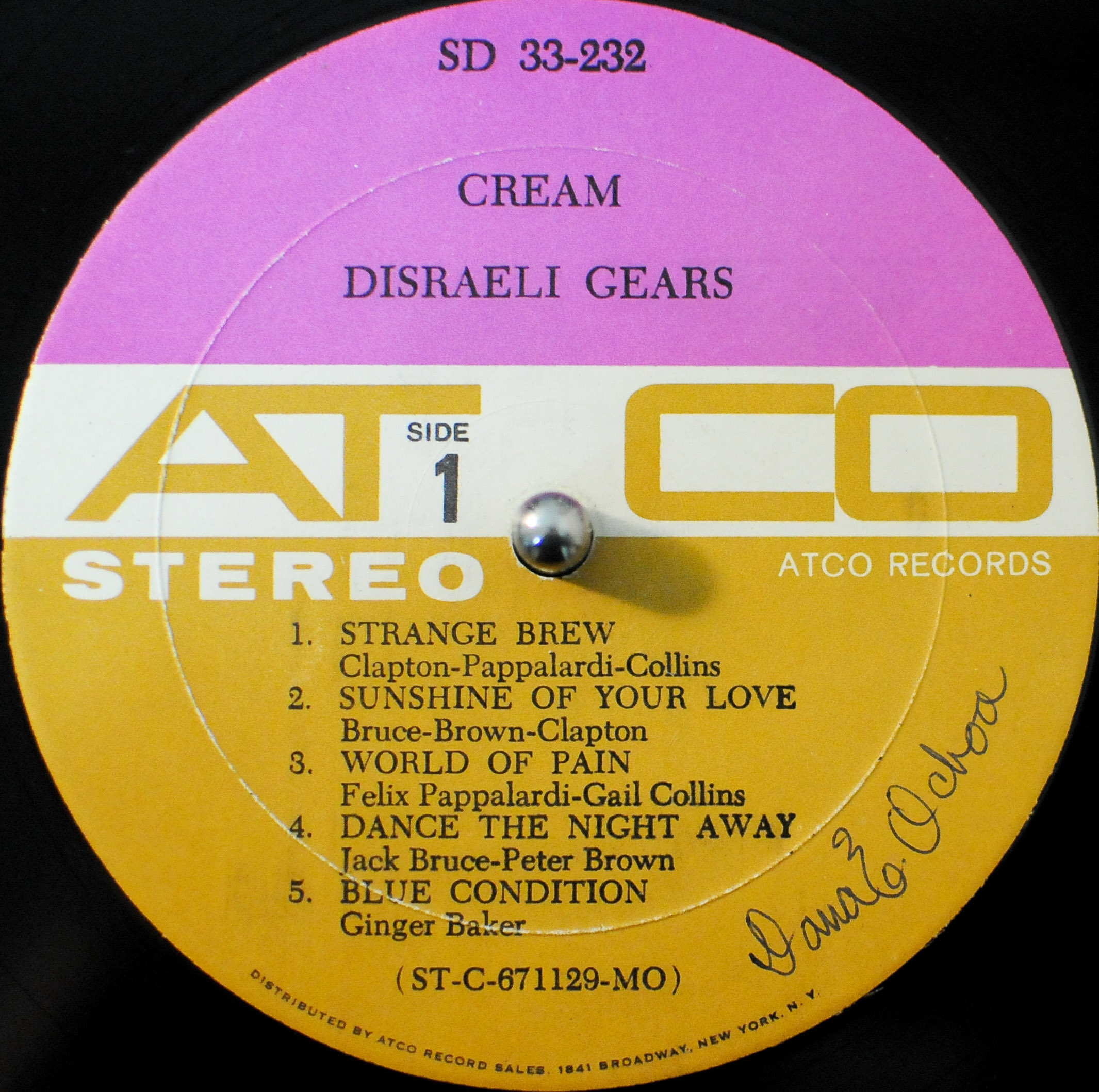 Cream – Disraeli Gears – Vinyl (LP, Album, Mono), 1967