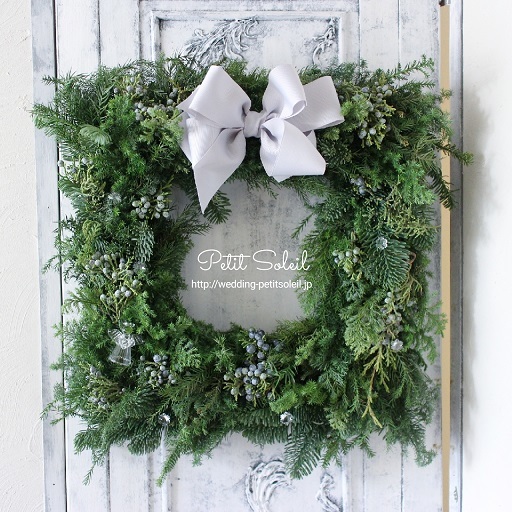 Christmas wreath　square wreath　クリスマスリース