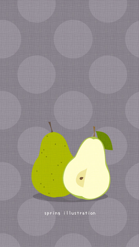 洋梨 秋の果物のイラストスマホ壁紙 果物のイラストスマホ壁紙