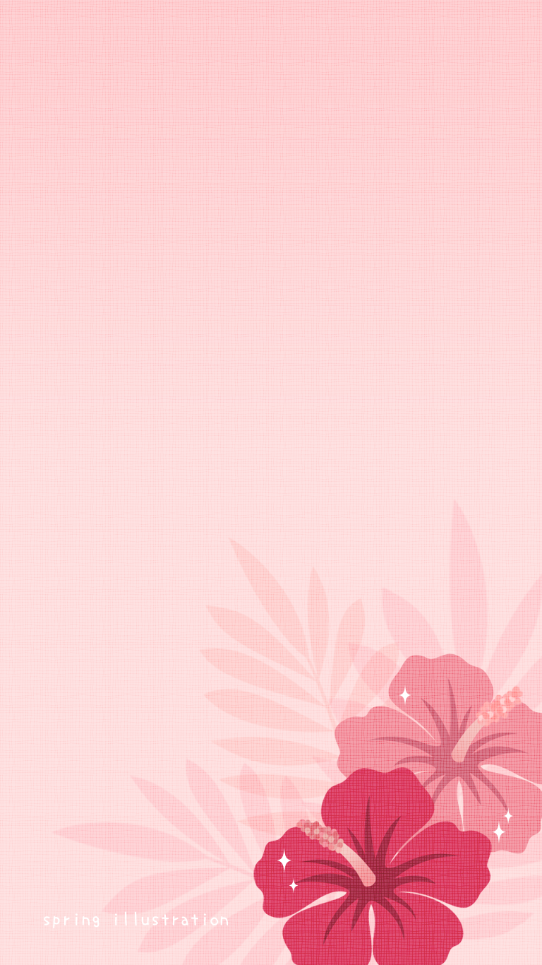 花と植物のイラストスマホ壁紙 Spring Illustration シンプルでかわいいイラストのスマホ壁紙 スマホ待ち受け